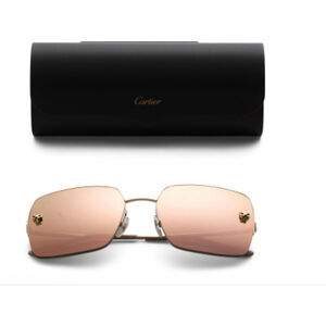 NEW Cartier Panthere Rose Gold Square Sunglasses 59mm